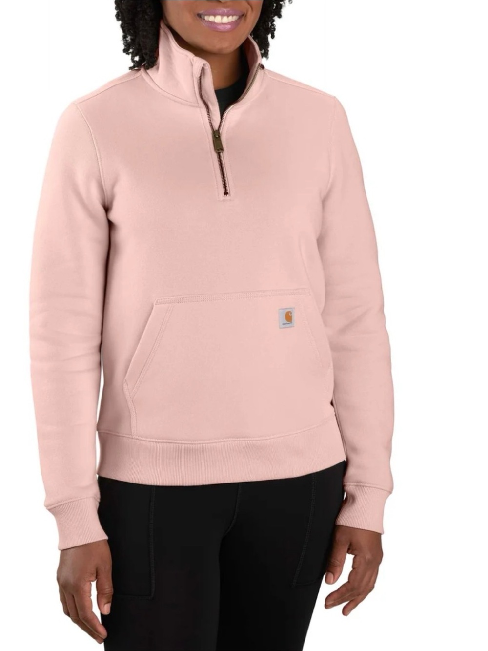 Carhartt Women's Pink Quarter Zip Workwear Fleece Sz M Gorpcore funnel neck